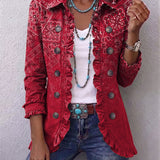 Martina™ | Blazer in Rot mit Bandana-Muster
