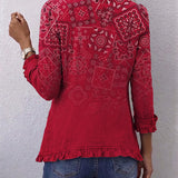 Martina™ | Blazer in Rot mit Bandana-Muster