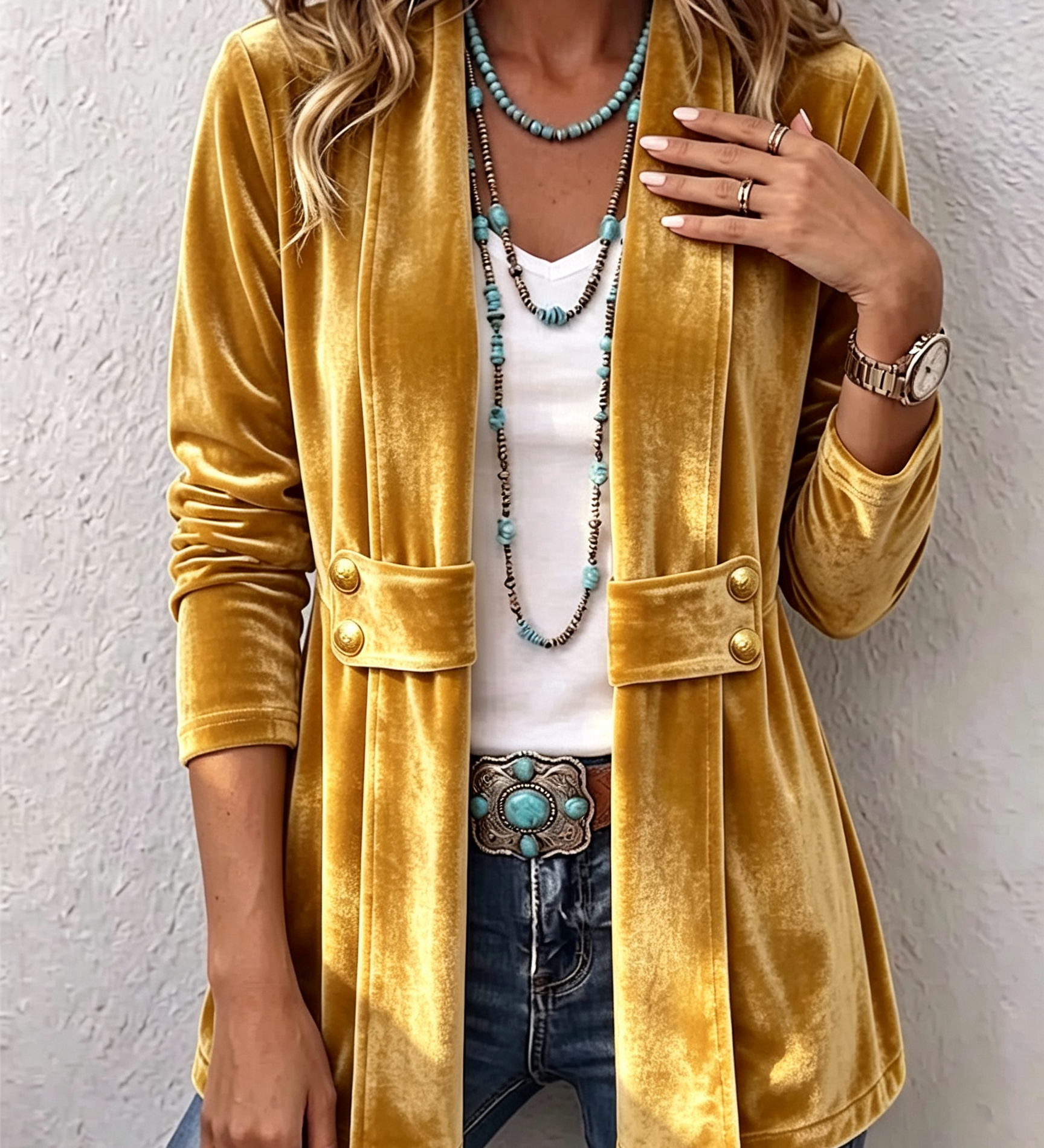 Katrin™ | Offener Blazer mit Schimmer