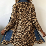 Regina™ | Lange Jacke mit Leoparden-Print