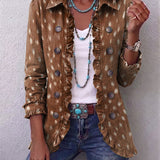 Nicole™ | Blazer in Braun mit Tupfen-Print
