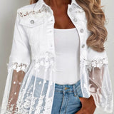 Susanne™ | Weiße Jacke mit durchbrochenem Volant