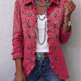 Manuela™ | Blazer in Beere mit Paisley