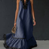 Celestine - Maxikleid mit Colour-Blocking und Rüschen