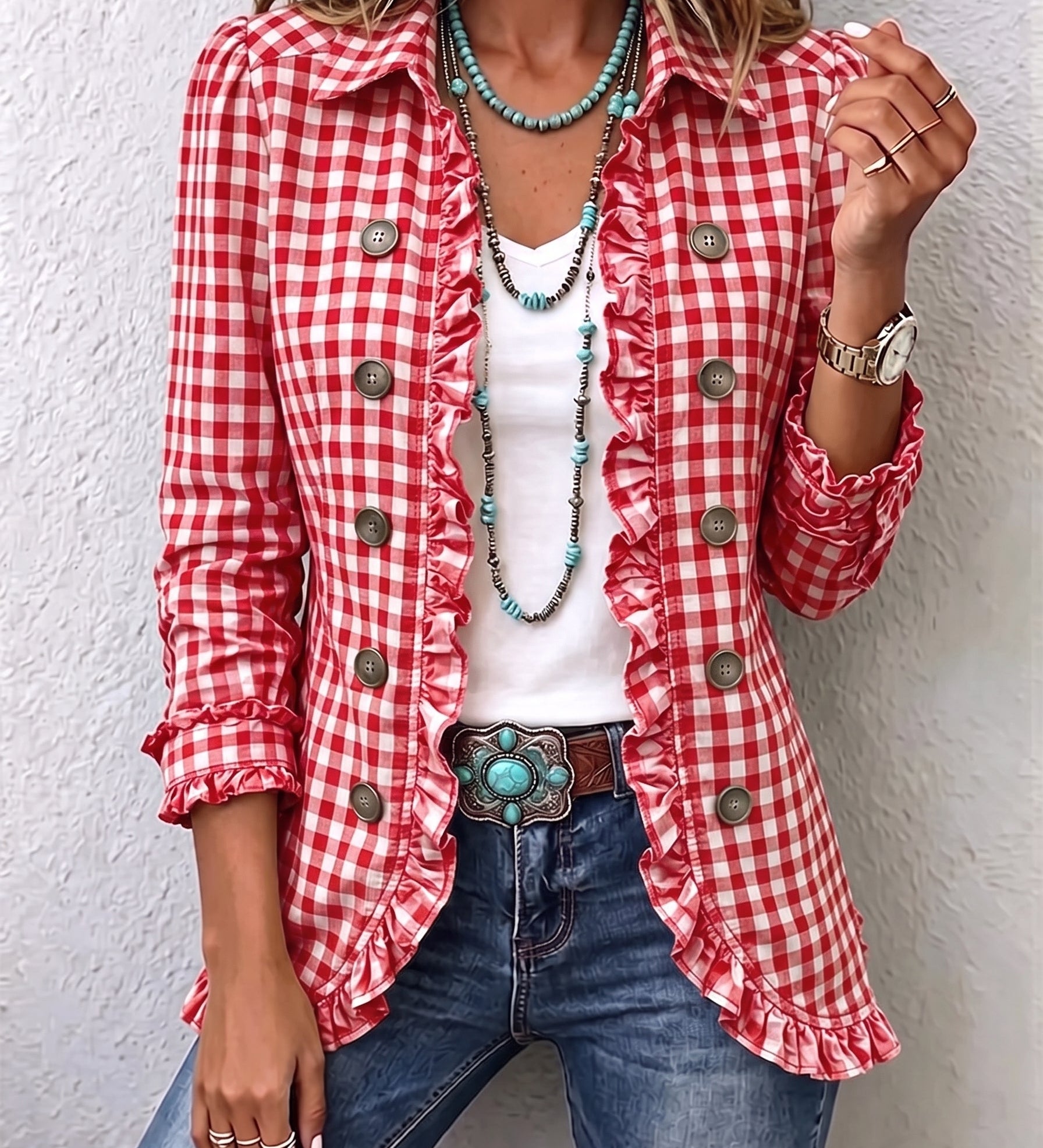 Elke™ | Blazer im Vichy-Karo