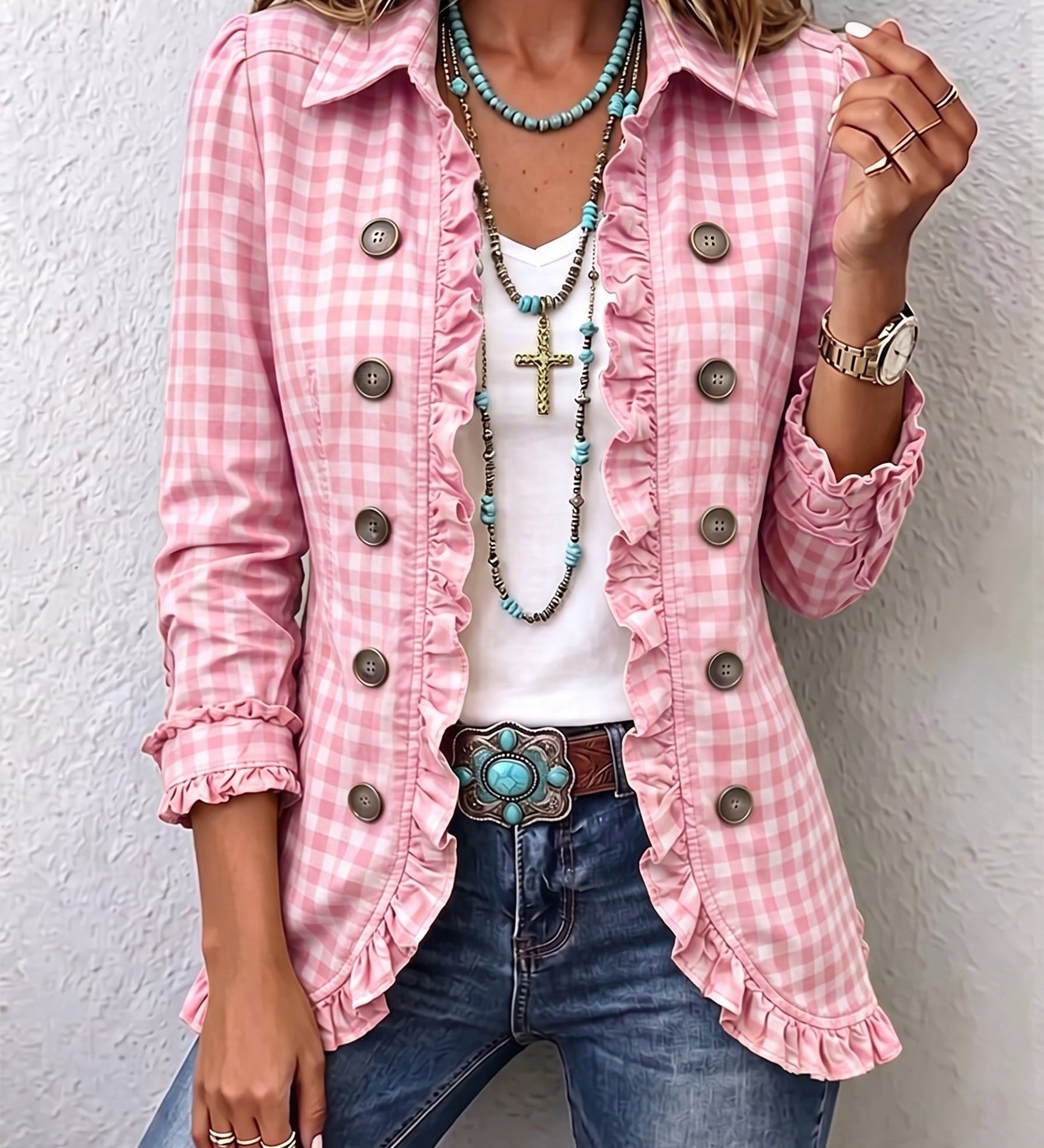 Elke™ | Blazer im Vichy-Karo