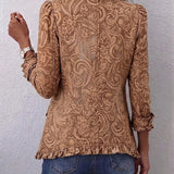 Heidi™ | Blazer in Karamell mit Ornamenten