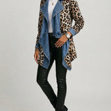 Silke™ | Wasserfall-Jacke mit Leoparden-Print
