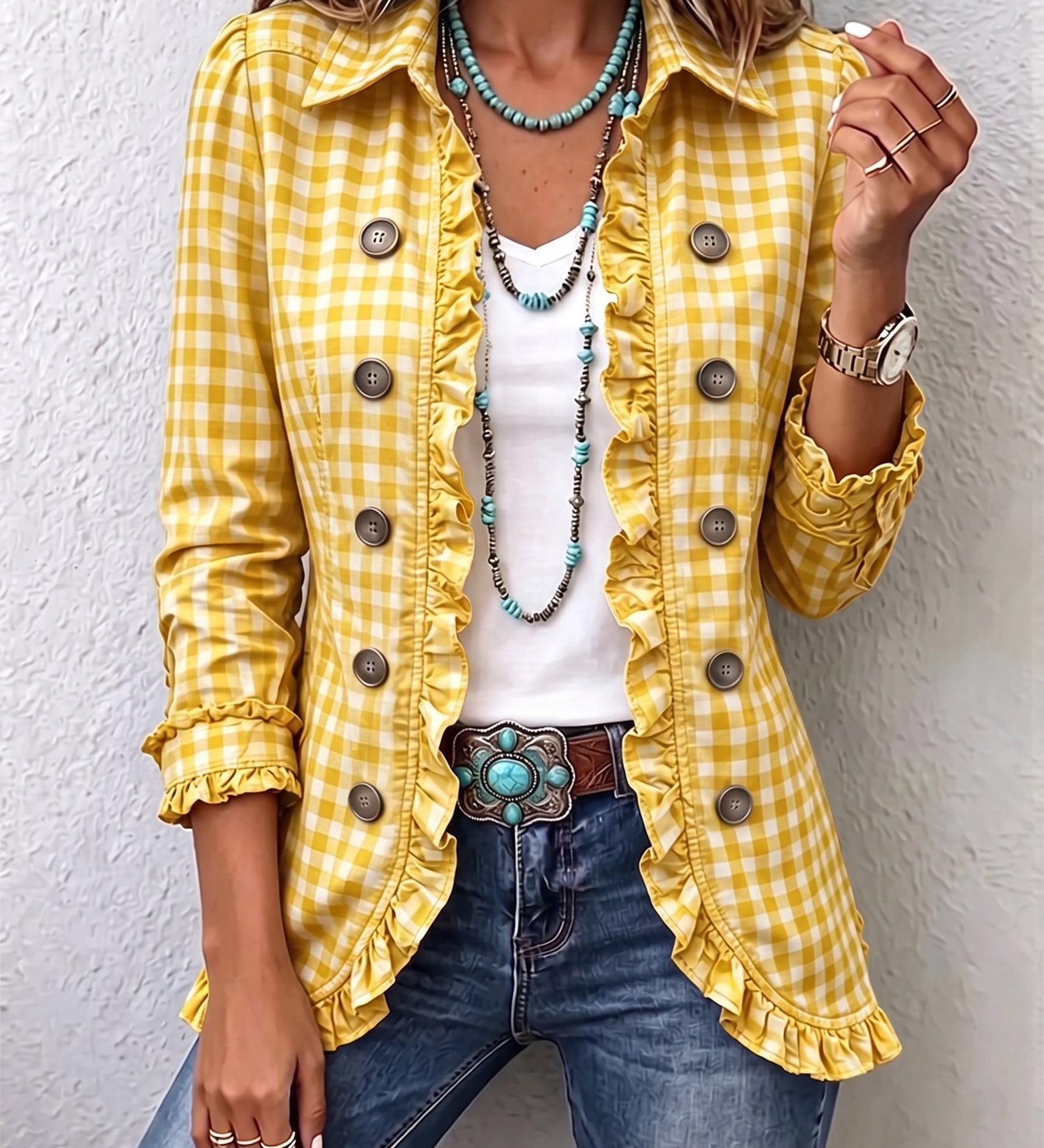 Elke™ | Blazer im Vichy-Karo