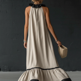 Celestine - Maxikleid mit Colour-Blocking und Rüschen