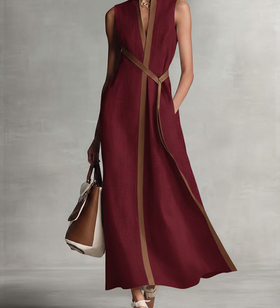Harper - ärmelloses Wickel-Maxikleid