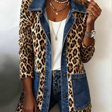 Regina™ | Lange Jacke mit Leoparden-Print