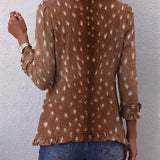 Nicole™ | Blazer in Braun mit Tupfen-Print