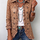 Heidi™ | Blazer in Karamell mit Ornamenten
