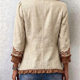 Heike™ | Blazer in Creme mit Bordüre